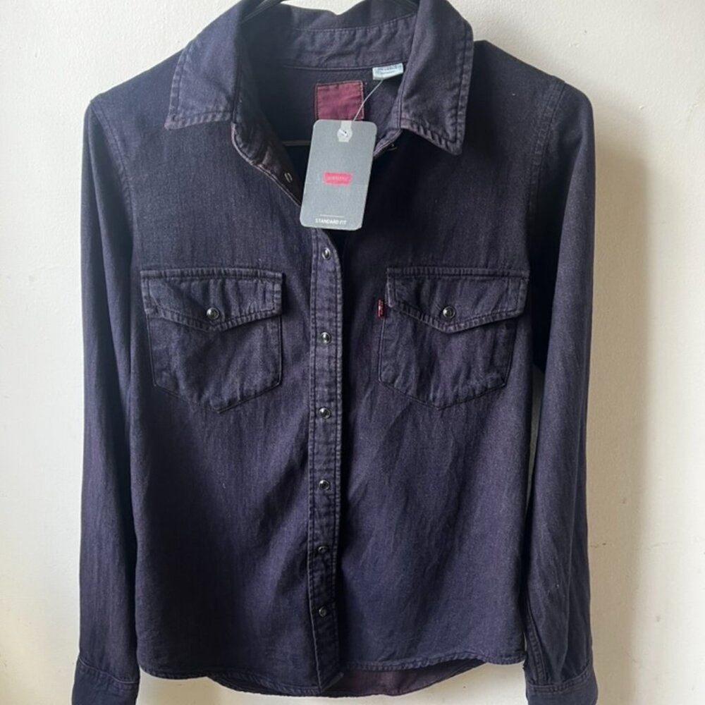 Women Levi's Denim Shirt Black/Purple